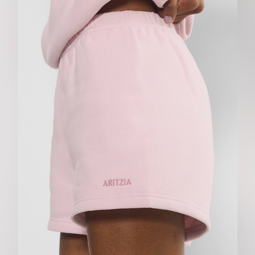 Aritzia Sweatfleece Perfect Fit Shorts — Villa Pink (Small)